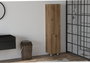 Hanah Home Armario Baño Nogal Melamina 18mm 35x154.8x31.9 cm Montaje Pared